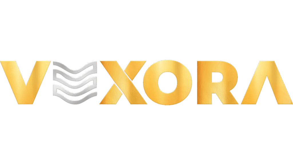 Vexora logo in footer representing trust and global trade